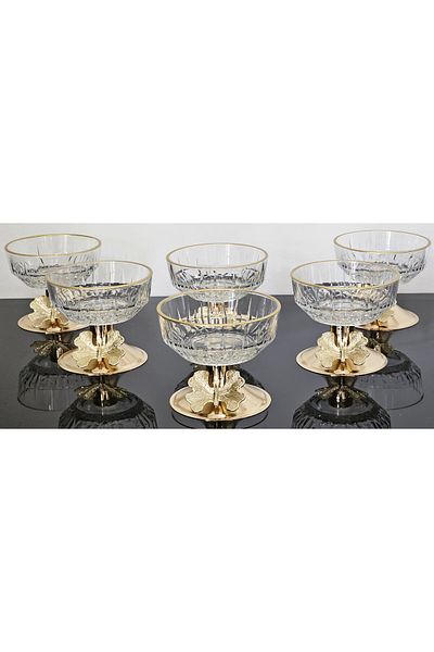 atabey home 6-Piece ROUND GOLD BOWL BUTTERFLY LEGS FREEZER & CANDY SHOWER & PRESENTATION & CHEST