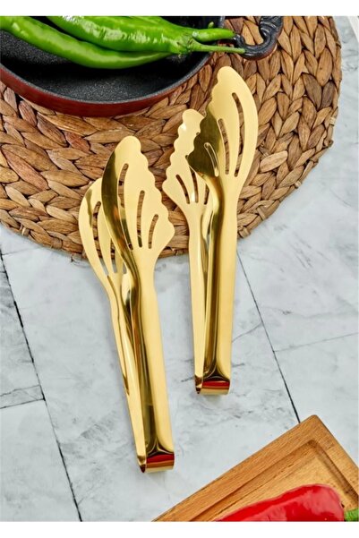 elif aksesuar Kelebek Tekli Çelik Maşa Gold