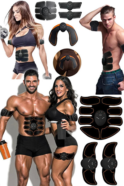 Genel Markalar 4 lü Kas Eğitimi Titreşim Fitness Masaj Gücü Aleti Pro Vücut Kası Elektrik Simülatör Kalça Karın Kol