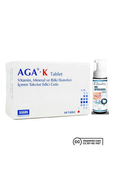 Assos Aga-K 60 Tablet + Teeth Whitening Foam Gift