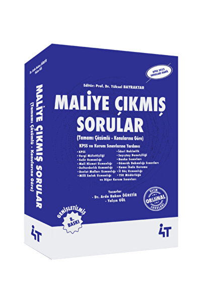 4T YAYINEVİ 4t Maliye Konularına Göre Tamamı Çözümlü Çıkmış Sorular 9. Baskı ...