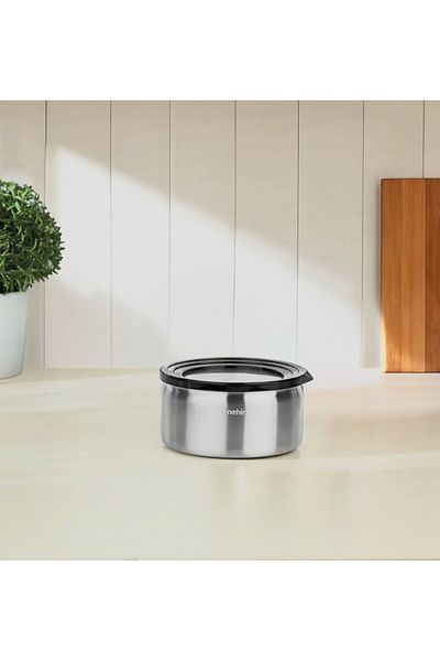 Nehir Silver Steel 12 cm Storage Container Mat