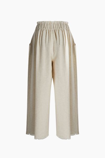 İKİKIZ Natural Palazzo Fabric Trousers