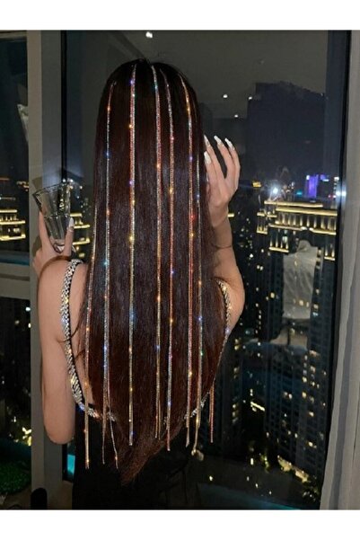 Classy Kristal Taşlı Postij Çıt Toka,gelin Tokası,kaynak Zincir Saç Aksesuarı/1adet Çıt Toka 2sıra Sallantı