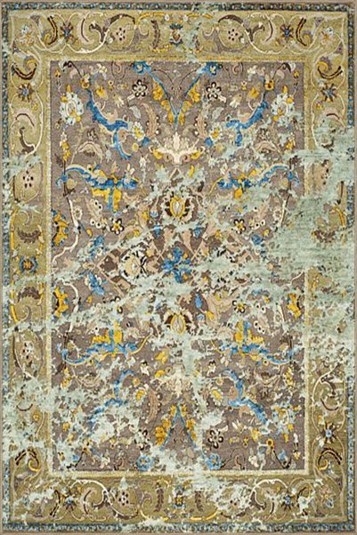 Rugs Modern Halı Green Traditional Patterned Woven Base Miravip821