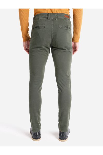 Colin's Slim Fit Mid Waist Straight Leg Men's Green Trousers Cl 1049749
