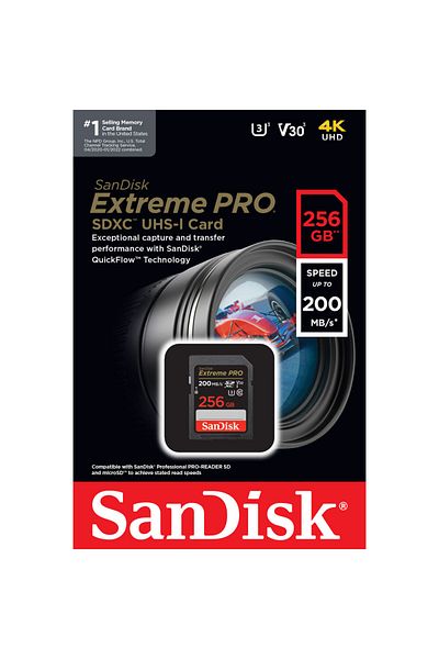 SanDisk Extreme Pro 256Gb 200Mb/S Sdxc Memory Card