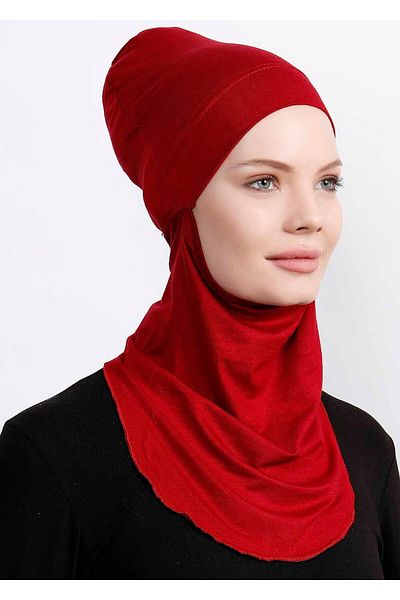 Ecardin Claret Red Flexible Sports Bonnet - Small Hijab Neck, Ready St 225