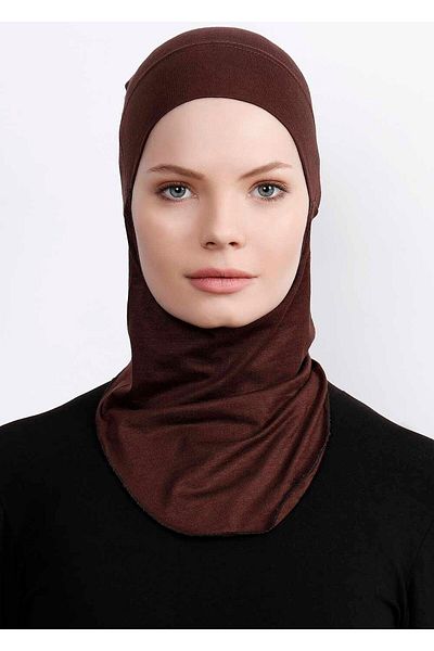 Ecardin Small Hijab Neck Ready Flexible Sports Bonnet - St 225 Light Brown