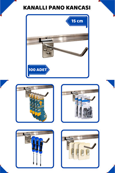 Manken İstanbul 15 см - 100 штук гачок для панелі з каналами, підвіска для по...