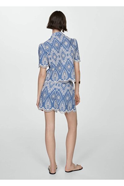 MANGO Woman İşlemeli ajur örgü şort