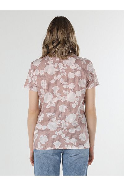 Colin's Tricou cu mânecă scurtă pentru femei, cu imprimeu roz, cu croiala normală - Cl. 1058152