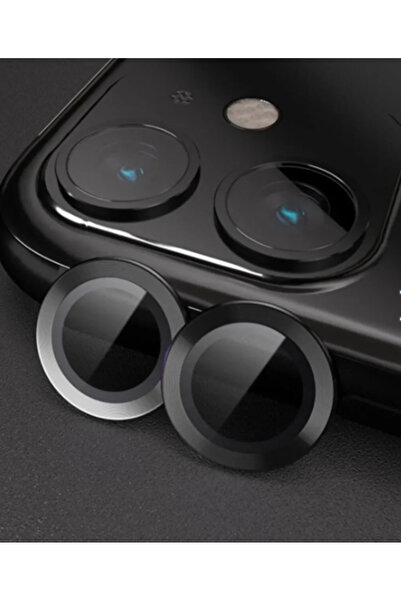 Go Aksesuar Iphone 11 Uyumlu SİYAH Renk Kamera Lens Koruyucu Cam
