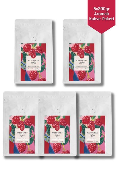Mim and More 5x200gr Raspberry Flavored Coffee Pack