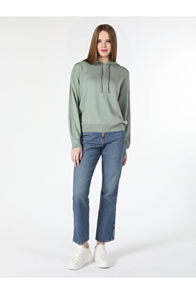 Colin's Πράσινο Γυναικείο Πουλόβερ Regular Fit με κουκούλα - Cl1061030