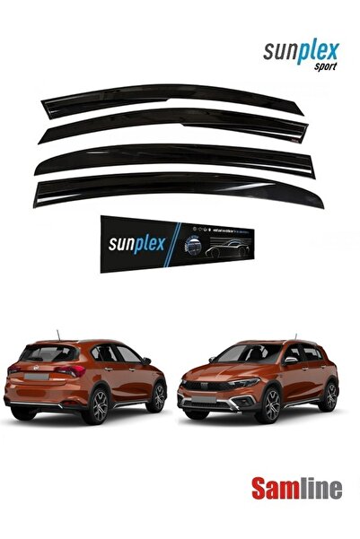 SUNPLEX Uyumlu  Egea Cross 2024 Modeller için Cam Rüzgarlığı 4 'lü Set