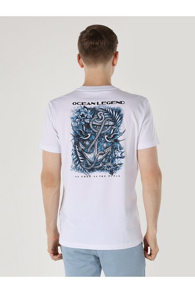 Colin's Tricou cu mânecă scurtă cu imprimeu alb pentru bărbați - Regular Fit Cl 1062657