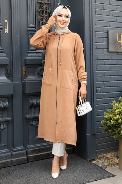 Neva Style - Hooded Biscuit Hijab Cap 511Bs
