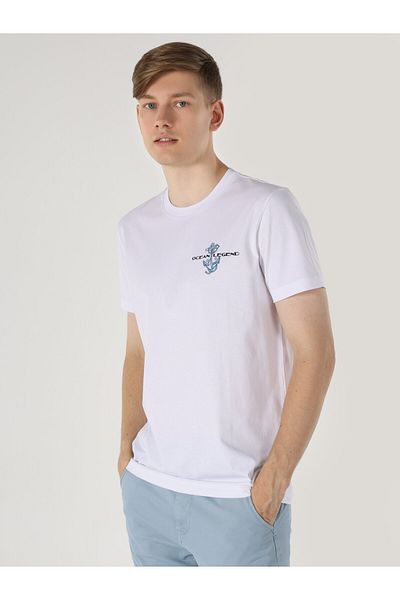 Colin's Tricou cu mânecă scurtă cu imprimeu alb pentru bărbați - Regular Fit Cl 1062657