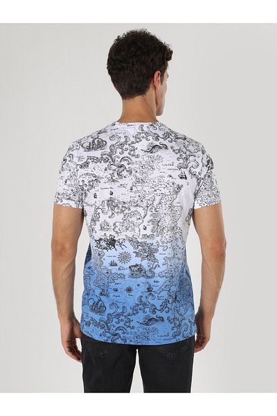 Colin's Tricou alb cu mânecă scurtă pentru bărbați, cu croiala normală, cu gâtul rotund - Cl 1062683