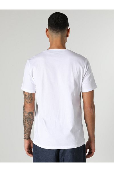 Colin's Tricou alb cu mânecă scurtă pentru bărbați cu decolteu rotund - Cl 1062661