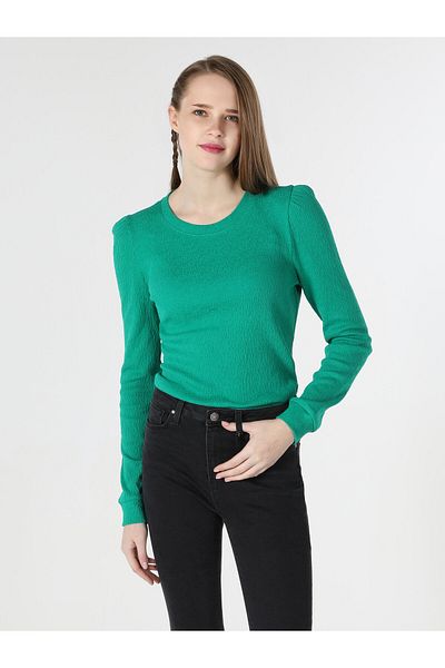 Colin's Πράσινο Slim Fit Γυναικείο μακρυμάνικο T-shirt - Cl 1061930