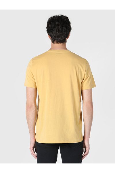 Colin's Men's Yellow Short Sleeve T-Shirt - Regular Fit, Crew Neck - Cl 1062495
