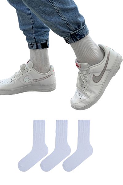 Laula Unisex Tennis White 3-Piece Socks