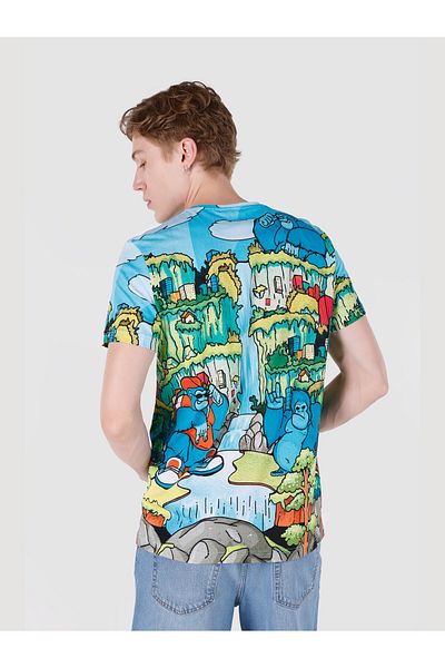 Colin's Tricou cu mânecă scurtă pentru bărbați, cu imprimeu multicolor, cu decolteu rotund, Cl 1062671
