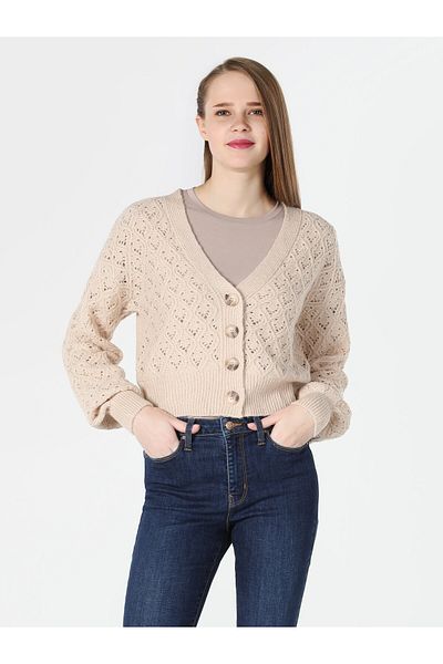 Colin's Cardigan de damă bej Regular Fit - Cl cu nasturi 1062013