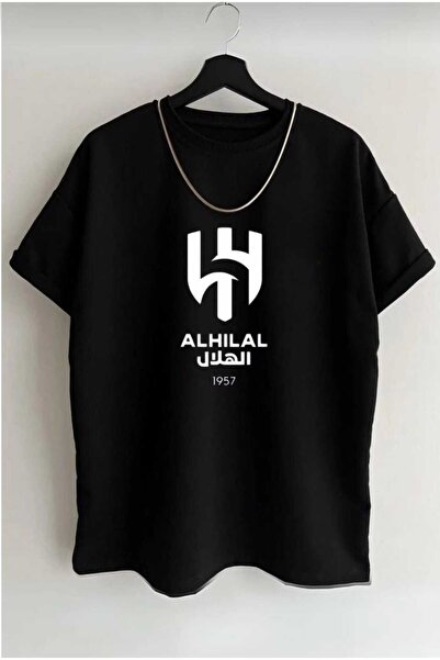 Oneoctobeer تي شيرت كبير الحجم مطبوع عليه الهلال للجنسين