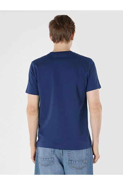 Colin's Bărbați - Tricou cu mânecă scurtă imprimat cu gât crew albastru închis Cl 1061804