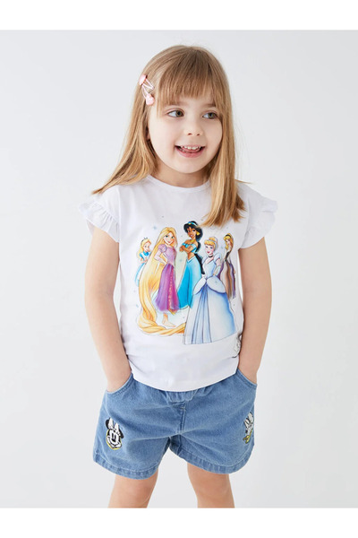 LC Waikiki Bisiklet Yaka Kısa Kollu Kız Bebek Tişört