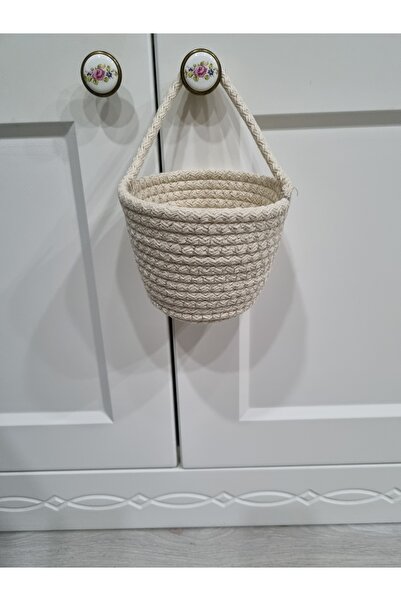 EGE ÖRGÜM Basket Decorative Mini Hanger Basket Flower Pot Decorative Flower Pot Multipurpose Basket 12X10Cm
