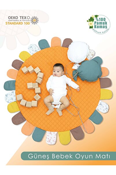 mordesign Bebek/Çocuk Oyun Halısı, Yenidoğan Emekleme Pedi, Aktivite Matı, Çok Amaçlı Minder, Sunny Serisi