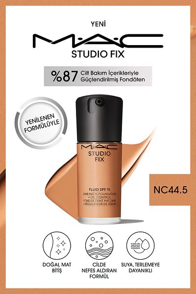 M.A.C Matte Foundation Lasting up to 24 Hours - Studio Fix Fluid Spf15 - Color: Nc44.5 - 30ml