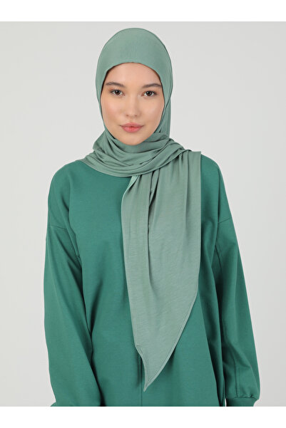 Ecardin Çağla Green Lycra Viscose Hijab Shawl - Ρυθμιζόμενο φερμουάρ St 099