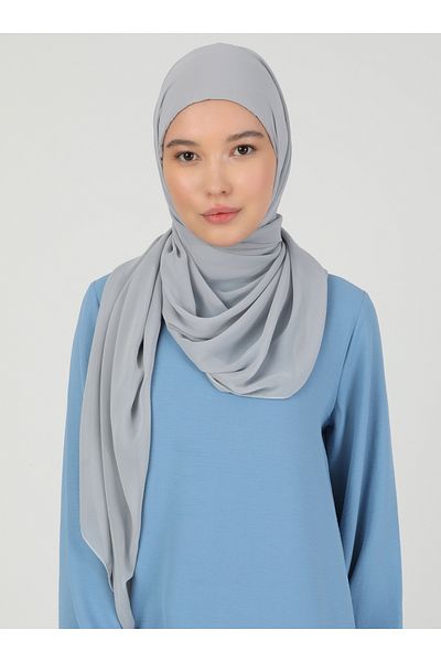 Ecardin Premium Hijab Σιφόν Υφασμάτινο Σάλι - St 100 Ανοιχτό Γκρι