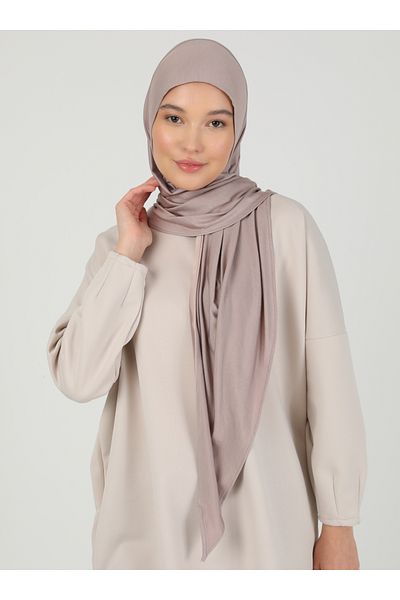 Ecardin Ρυθμιζόμενο ύφασμα βισκόζης με φερμουάρ Hijab Lycra Shawl - St 099 Smoke Rose