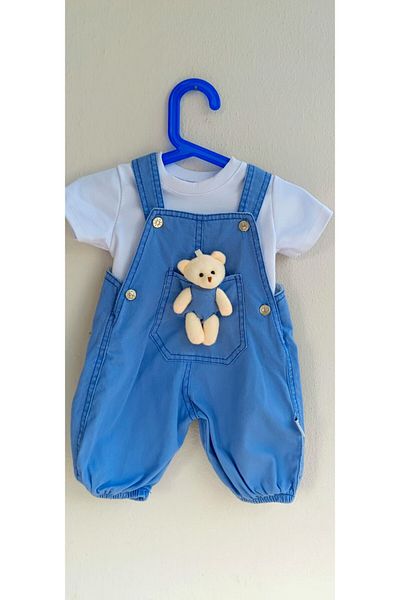 Modomood Baby Denim Salopet - Teddy Bear Design