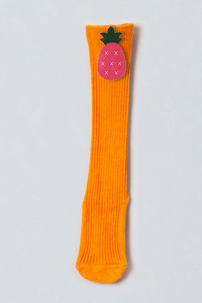 ADABEBEK Pink Pineapple Felted Baby Girl Knee Socks