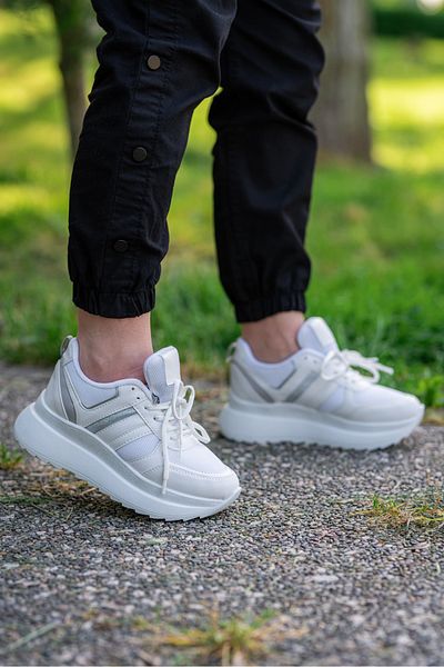 Weynes Pantofi ortopedici casual cu sclipici, alb, de damă, WSB0936