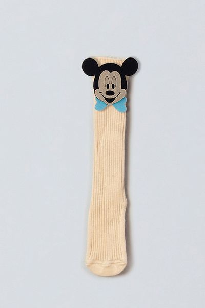 ADABEBEK Blue Miki Felt Baby Knee Socks with Bow Tie