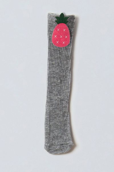 ADABEBEK Pink Pineapple Felted Baby Girl Knee Socks