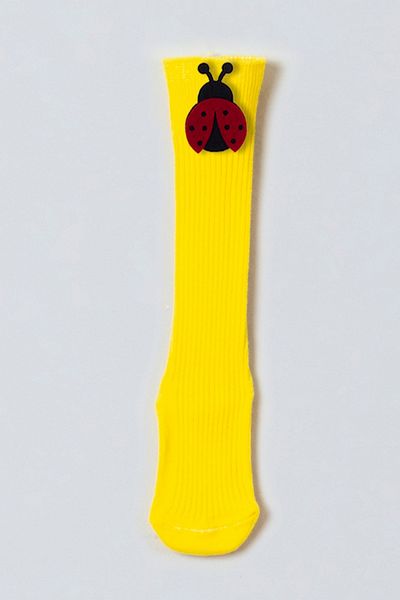 ADABEBEK Orange Yellow Floral Felted Baby Knee Socks