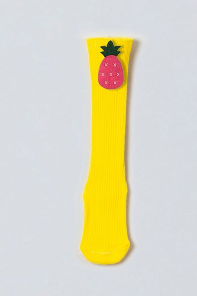 ADABEBEK Pink Pineapple Felted Baby Girl Knee Socks