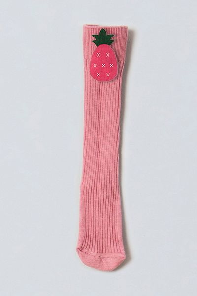 ADABEBEK Pink Pineapple Felted Baby Girl Knee Socks