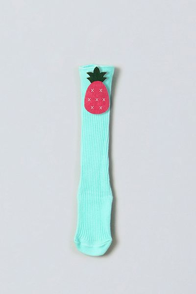 ADABEBEK Pink Pineapple Felted Baby Girl Knee Socks