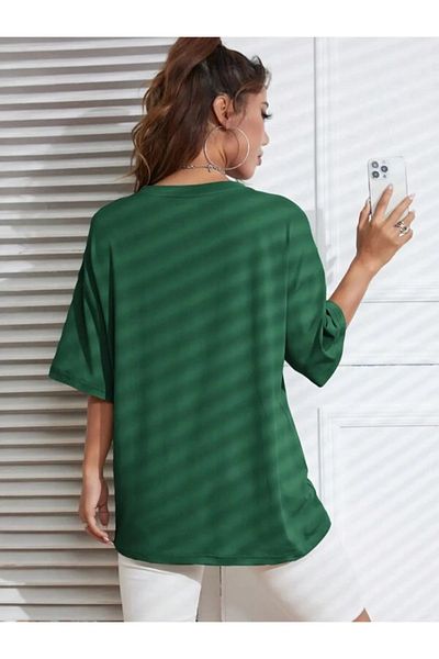 aynewmoda Tricou imprimat cu bani supradimensionat