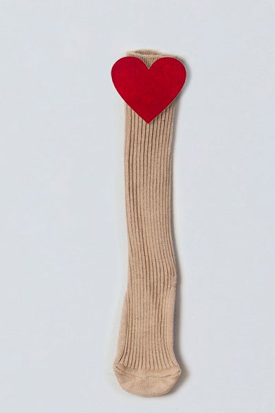 ADABEBEK Red Heart Felted Baby Knee Socks